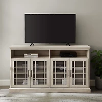 White Oak Glass Door TV Stand, 58 in.