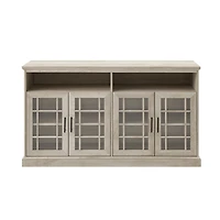 White Oak Glass Door TV Stand, 58 in.