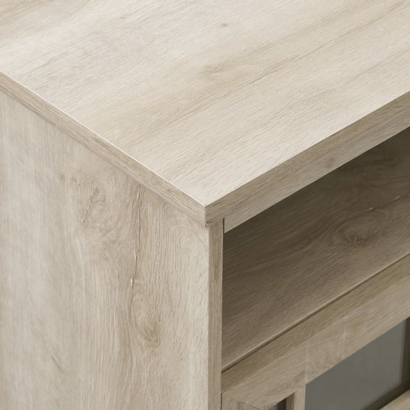 White Oak Glass Door TV Stand, 58 in.