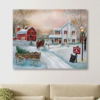 Christmas Tree Farm in Snow Canvas Art Print