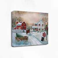 Christmas Tree Farm in Snow Canvas Art Print