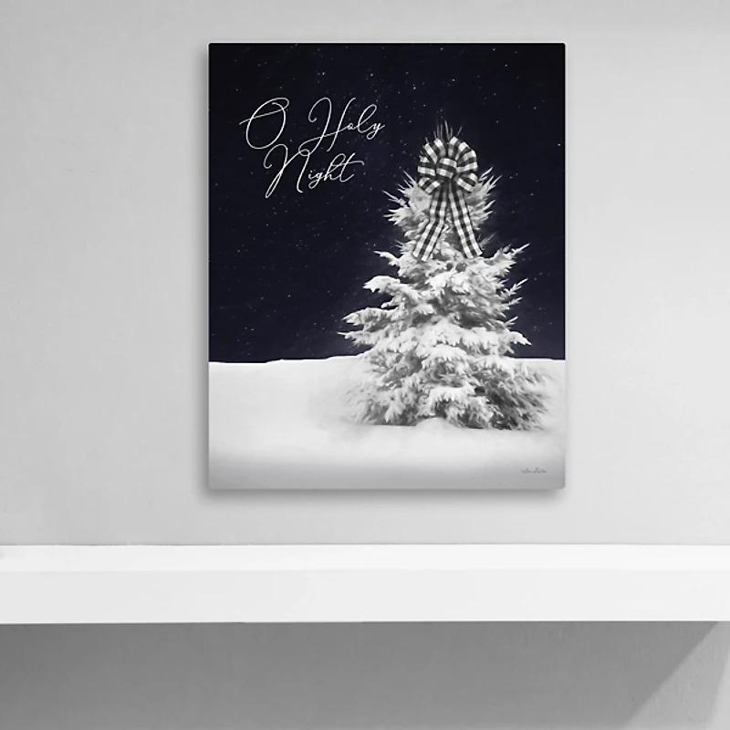 Snowy Tree O Holy Night Canvas Art Print