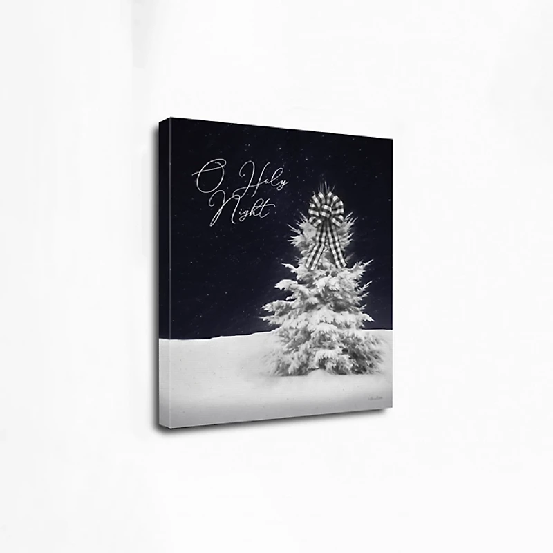 Snowy Tree O Holy Night Canvas Art Print