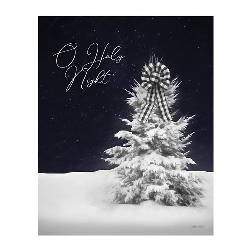 Snowy Tree O Holy Night Canvas Art Print
