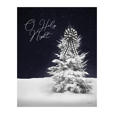 Snowy Tree O Holy Night Canvas Art Print
