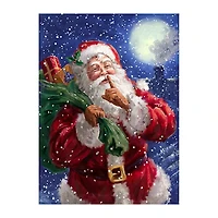 Shh Santa and the Moon Canvas Art Print