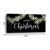 Black and Green Merry Christmas Canvas Art Print