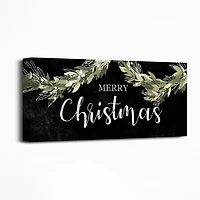 Black and Green Merry Christmas Canvas Art Print