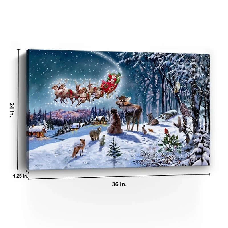 Magical Christmas Sleigh Canvas Art Print