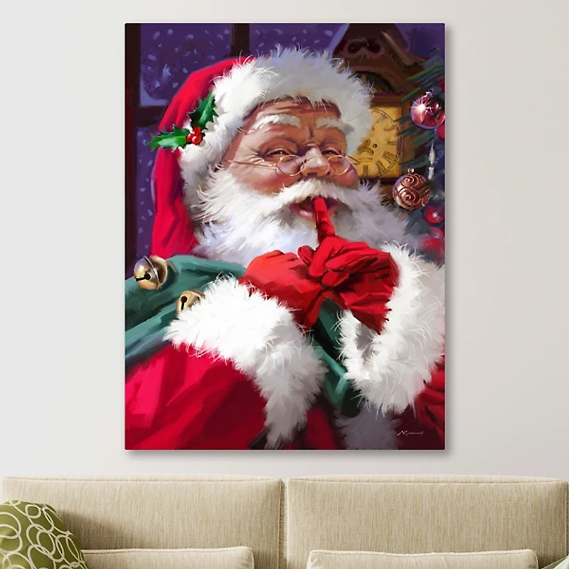 Ssshhh Santa Canvas Art Print