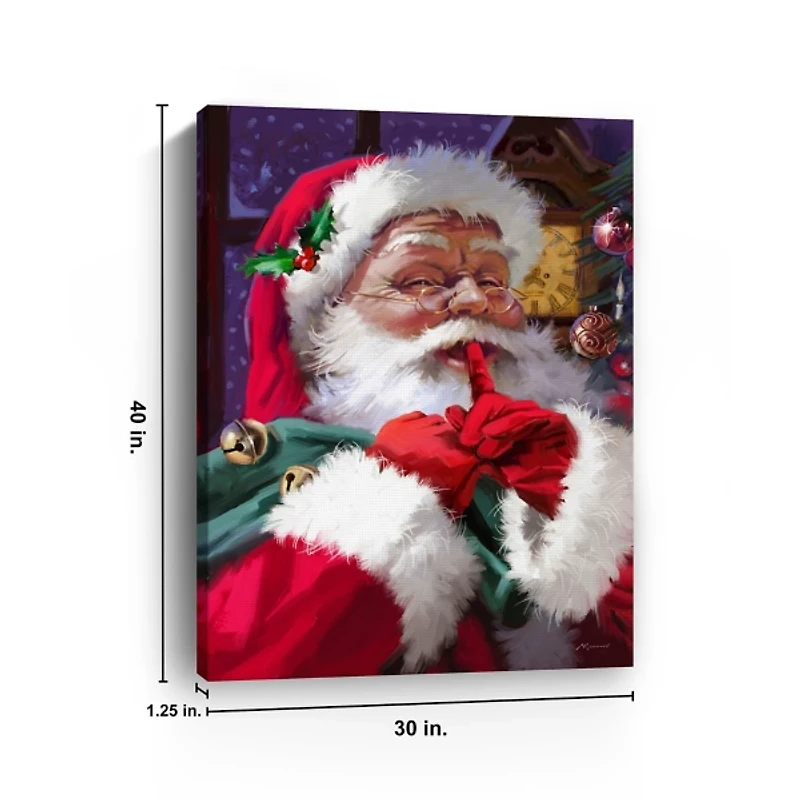 Ssshhh Santa Canvas Art Print