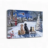 Dogs Watching Santa Canvas Art Print