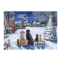 Dogs Watching Santa Canvas Art Print