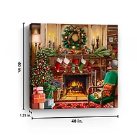 Fireside Christmas Canvas Art Print