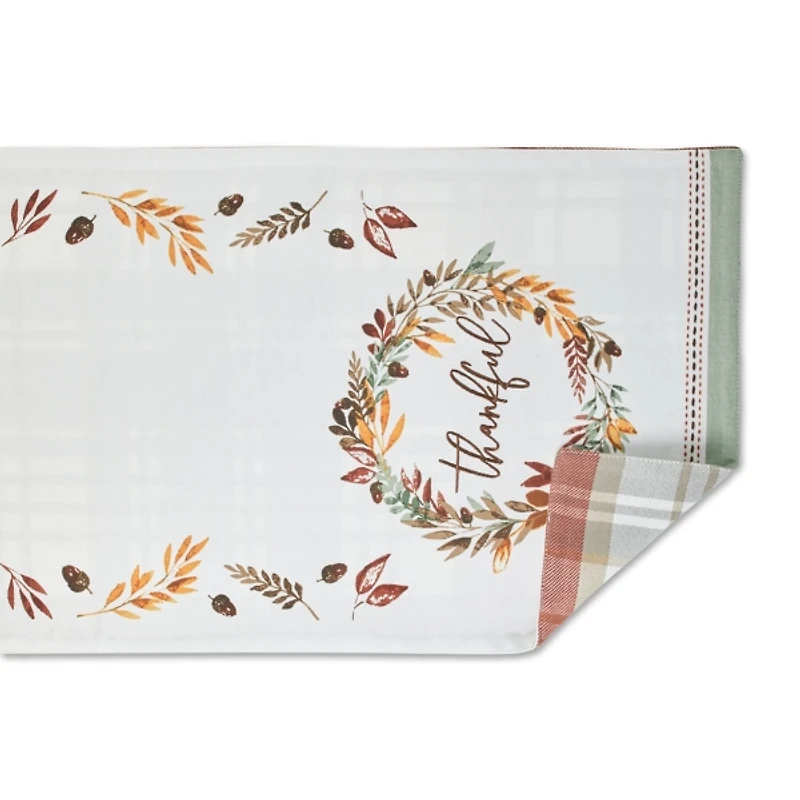 Thankful Wreath Reversible Runner, 72 in.