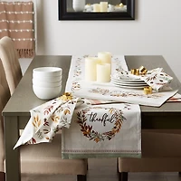 Thankful Wreath Reversible Runner, 72 in.