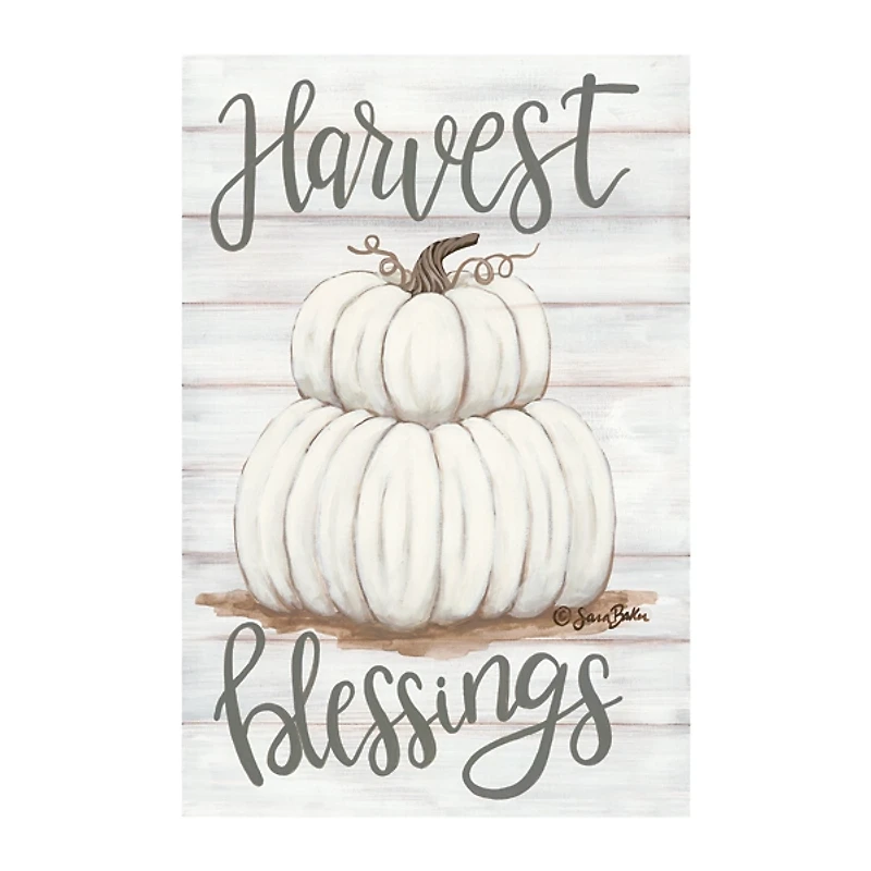 Pumpkin Stack Harvest Blessings Canvas Art Print