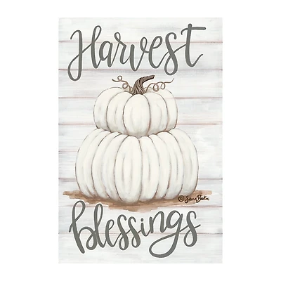 Pumpkin Stack Harvest Blessings Canvas Art Print