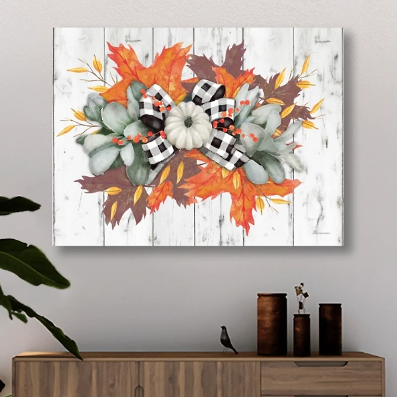Buffalo Check Pumpkin Swag Canvas Art Print