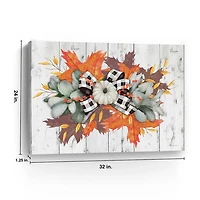 Buffalo Check Pumpkin Swag Canvas Art Print