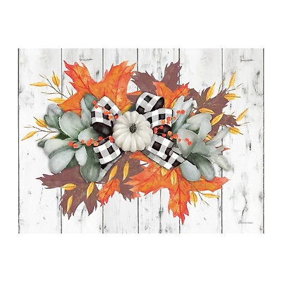 Buffalo Check Pumpkin Swag Canvas Art Print