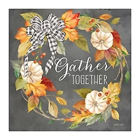 Gather Together Black Wreath Canvas Art Print