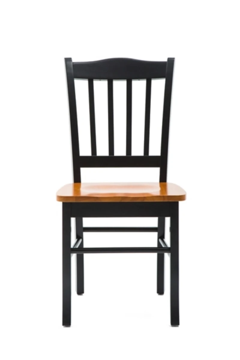 Black & Oak Wood Shaker Dining Chairs, Set of 2