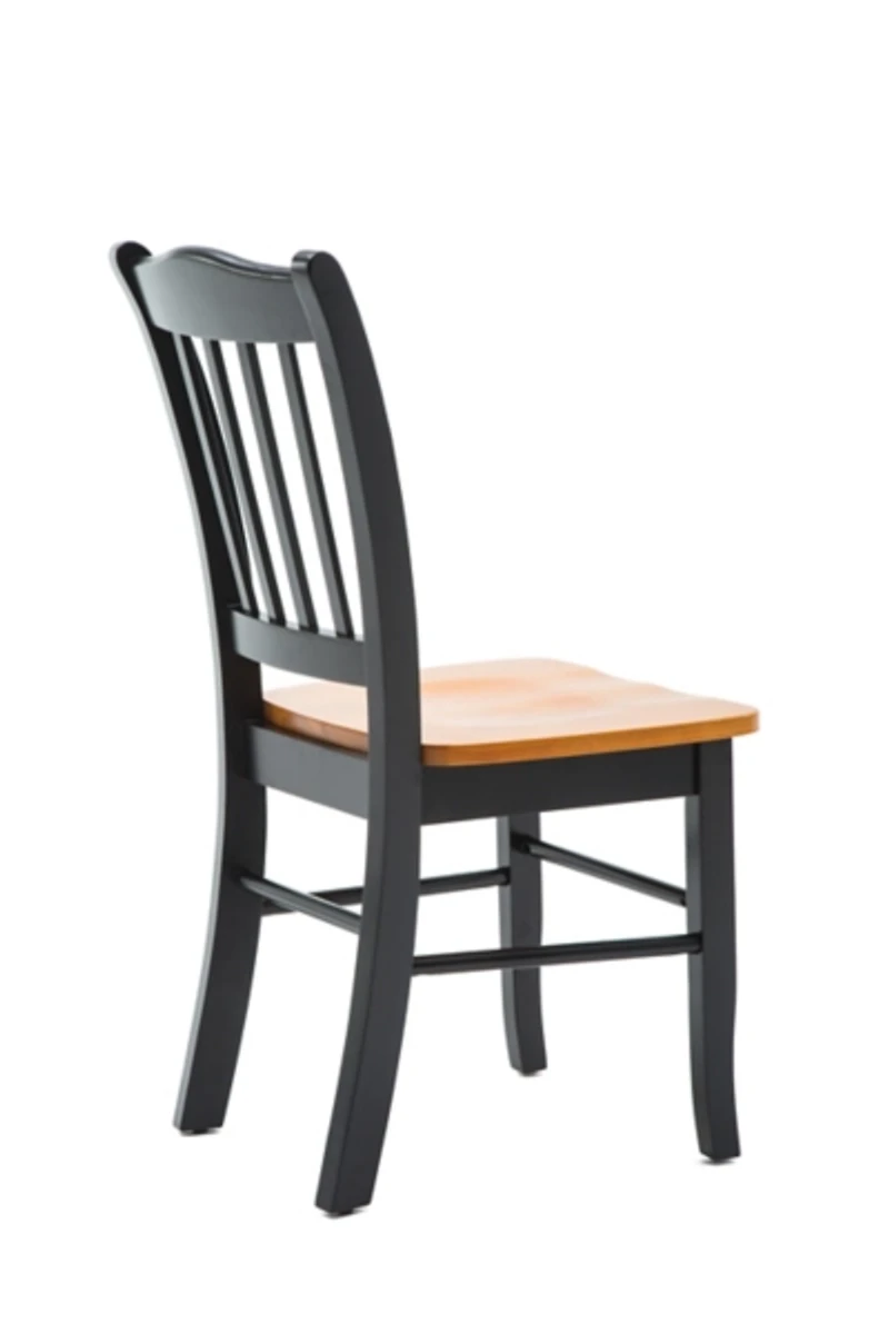 Black & Oak Wood Shaker Dining Chairs, Set of 2