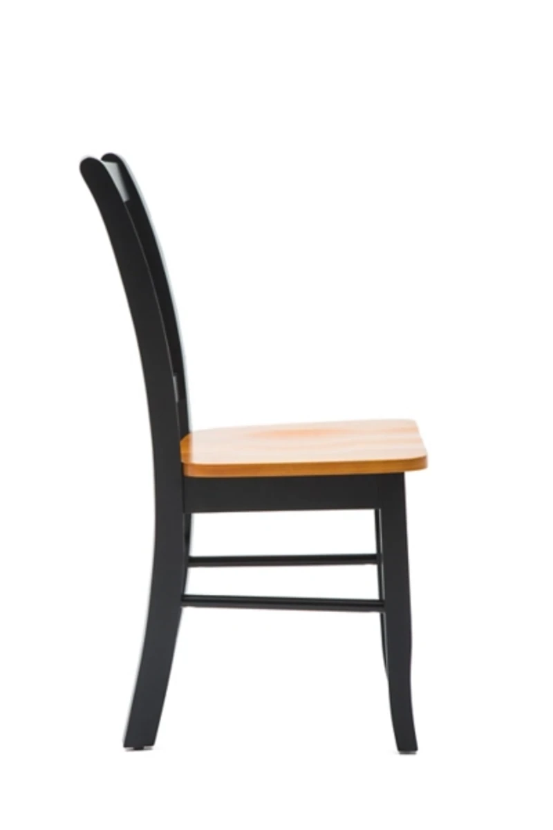 Black & Oak Wood Shaker Dining Chairs, Set of 2