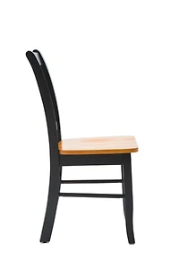 Black & Oak Wood Shaker Dining Chairs, Set of 2
