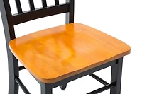 Black & Oak Wood Shaker Dining Chairs, Set of 2