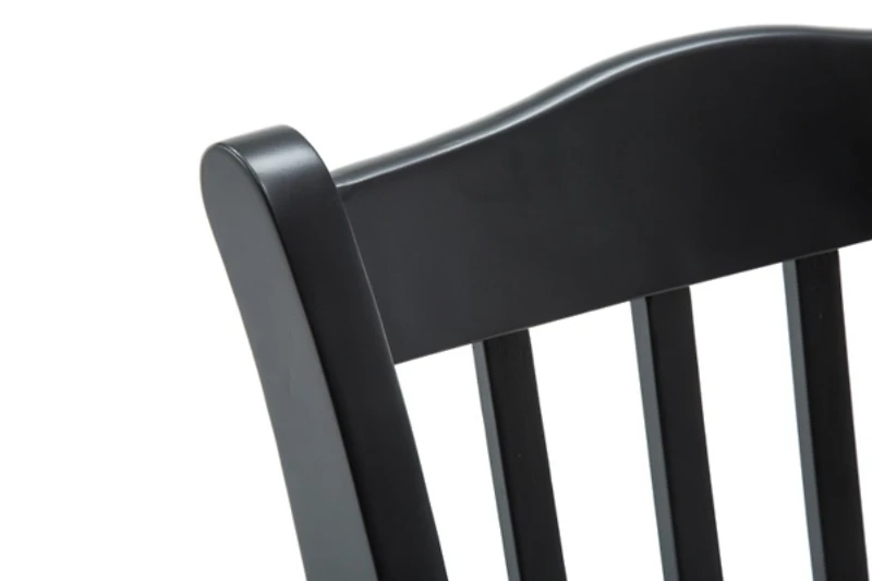 Black & Oak Wood Shaker Dining Chairs, Set of 2