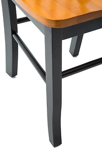 Black & Oak Wood Shaker Dining Chairs, Set of 2