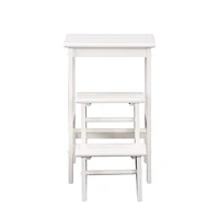 Cream Wooden 3-Level Step Stool
