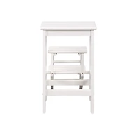 Cream Wooden 3-Level Step Stool