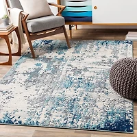 Blue Sutton Contemporary Area Rug