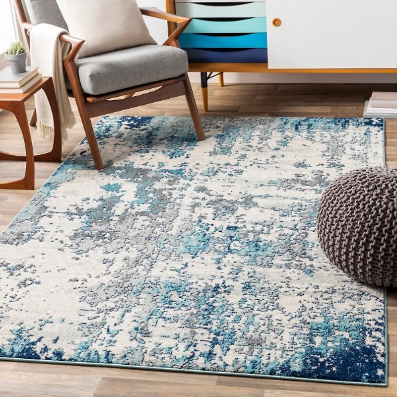 Blue Sutton Contemporary Area Rug, 7x10