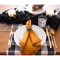 Black Matte Spider Napkin Rings, Set of 6