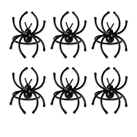 Black Matte Spider Napkin Rings, Set of 6