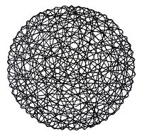 Black Round Woven Placements, Set of 6