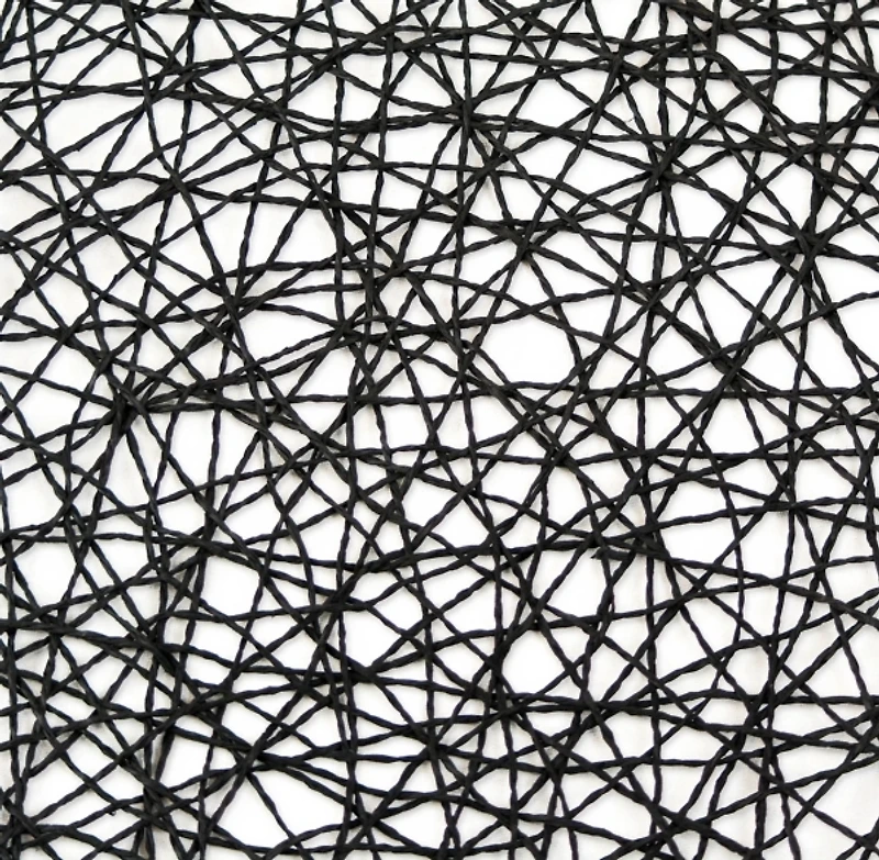 Black Round Woven Placements, Set of 6