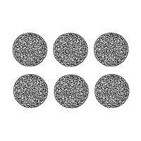 Black Round Woven Placements, Set of 6