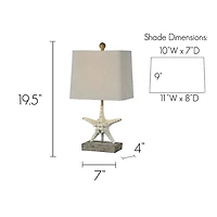 Cream Starfish Table Lamps, Set of 2