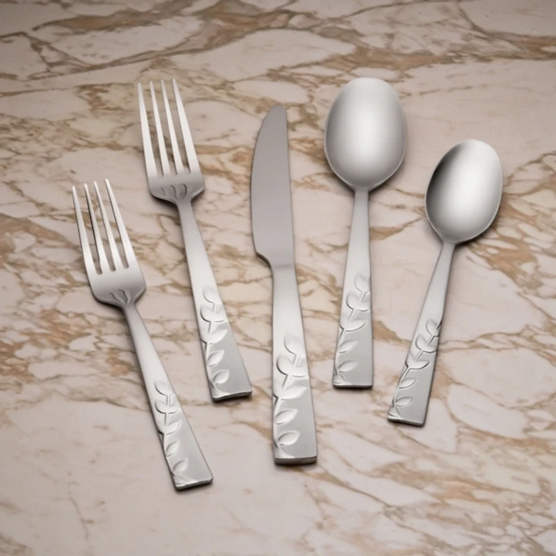Satin Sand Blossom 20-pc. Flatware Set