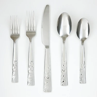 Satin Sand Blossom 20-pc. Flatware Set