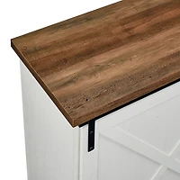 White Sliding Door and 3-Drawer TV Stand