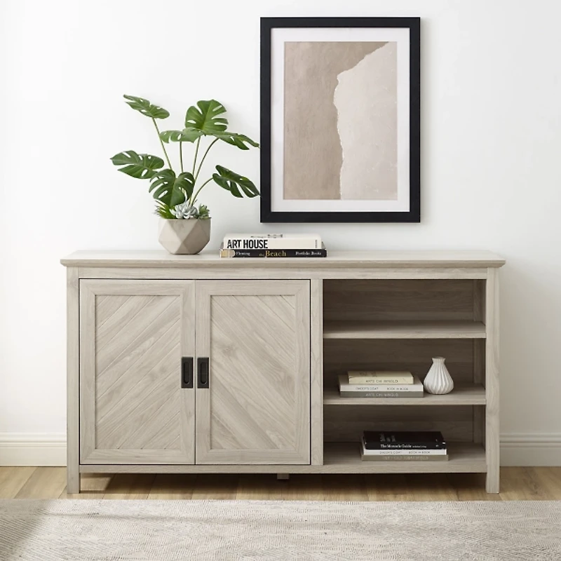 Birch 2-Door Chevron Cabinet
