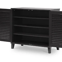 Espresso Shutter Door Wooden Cabinet