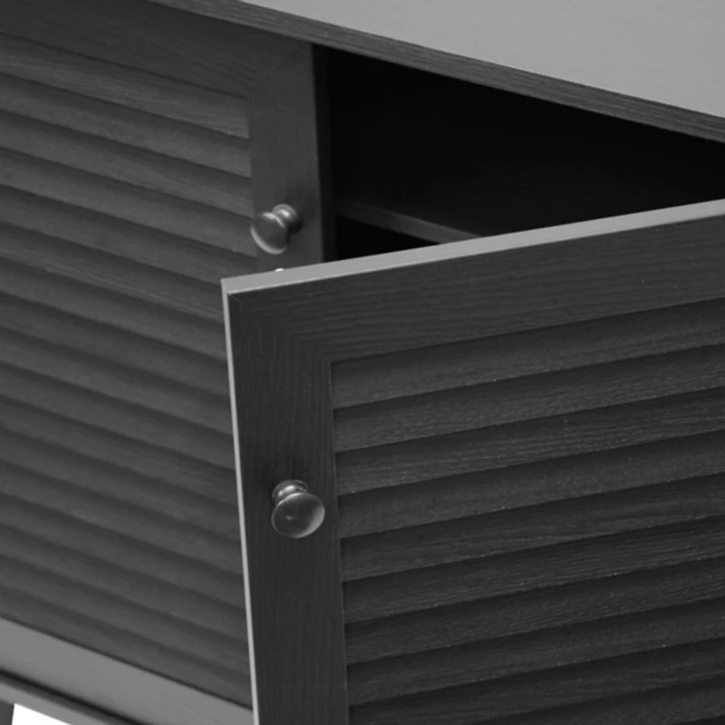 Espresso Shutter Door Wooden Cabinet