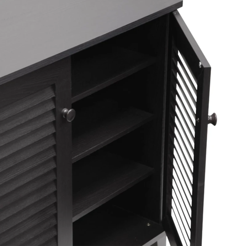 Espresso Shutter Door Wooden Cabinet